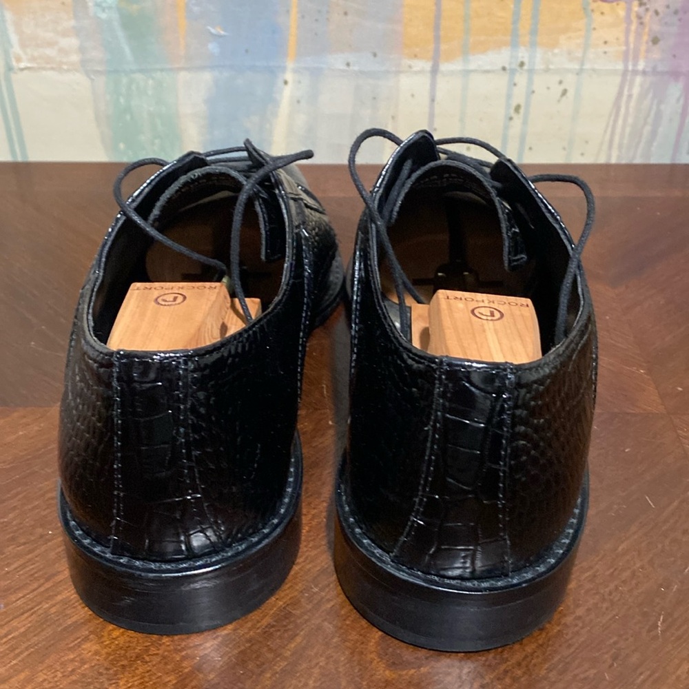 Stacy Adam’s Printed Cow Leather Black Cap Toe Men’s 12W - Picture 3 of 7